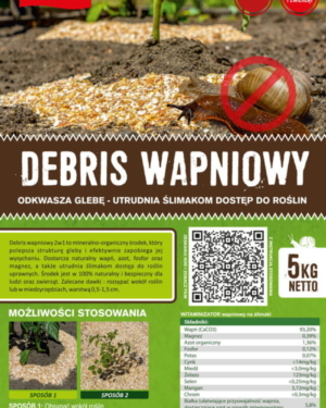 Debris wapniowy 2w1 – na ślimaki  i do odkwaszania podłoża – 5 kg AlvanaEko