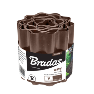 Obrzeże faliste trawnikowe brązowe – 25 cm x  9 m Bradas