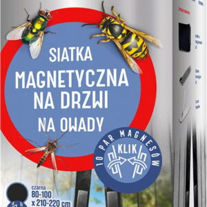 Siatka magnetyczna na drzwi - czarna 100 x 220 cm - Bros