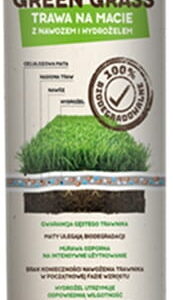 GreenGrass - Trawa Na Macie – z nawozem i hydrożelem Trawy Vegano 0,5 x 8 m (4 m²)