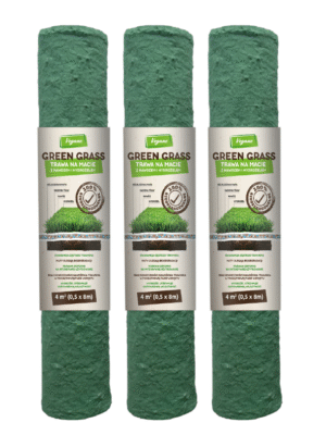 GreenGrass - Trawa Na Macie – z nawozem i hydrożelem Trawy Vegano 3 x 0,5 x 8 m (12 m²)