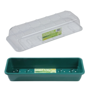 Zestaw: Wąska pokrywka do tacy wysiewowej + Wąska taca do wysiewu z otworami– 37x13,5 cm - Garland